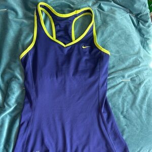 Nike Women's Tank Top in Purple with Yellow Trim